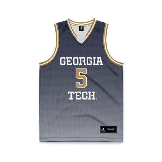 Georgia Tech - NCAA Men's Basketball : Peyton Marshall - Navy Basketball Jersey-0