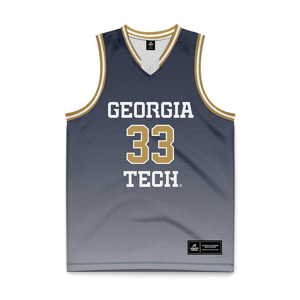Georgia Tech - NCAA Men's Basketball : Marcos San Miguel - Navy Basketball Jersey-0
