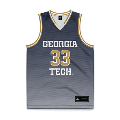 Georgia Tech - NCAA Men's Basketball : Marcos San Miguel - Navy Basketball Jersey-0