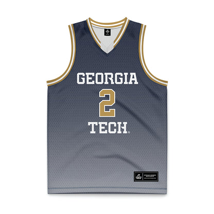Georgia Tech - NCAA Men's Basketball : Eric Chatfield Jr - Navy Basketball Jersey-0