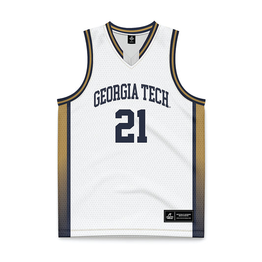 Georgia Tech - NCAA Women's Basketball : Talayah Walker - White Basketball Jersey-0