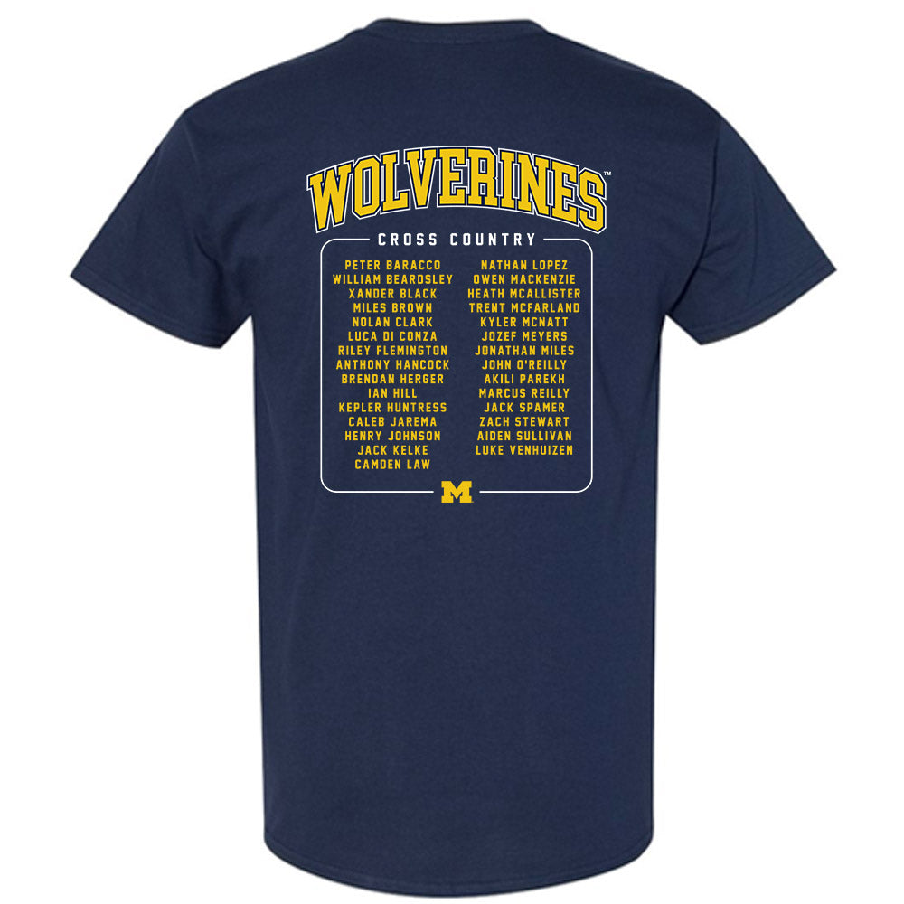 Michigan - NCAA Men's Cross Country : - Roster Tee T-Shirt-1