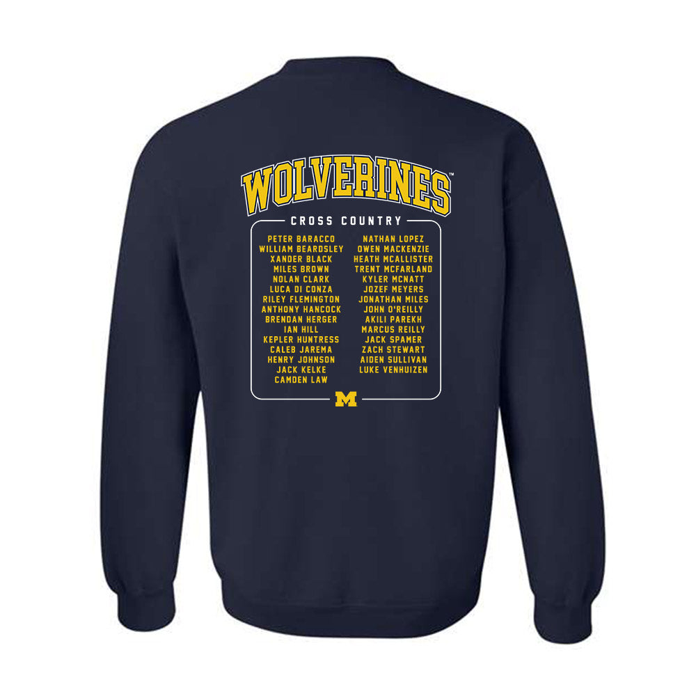 Michigan - NCAA Men's Cross Country : - Roster Tee Crewneck Sweatshirt-1