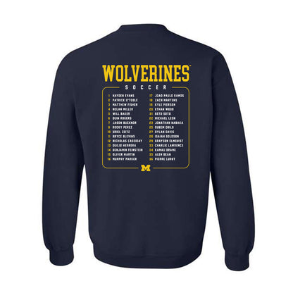 Michigan - NCAA Men's Soccer : - Roster Crewneck Sweatshirt-1