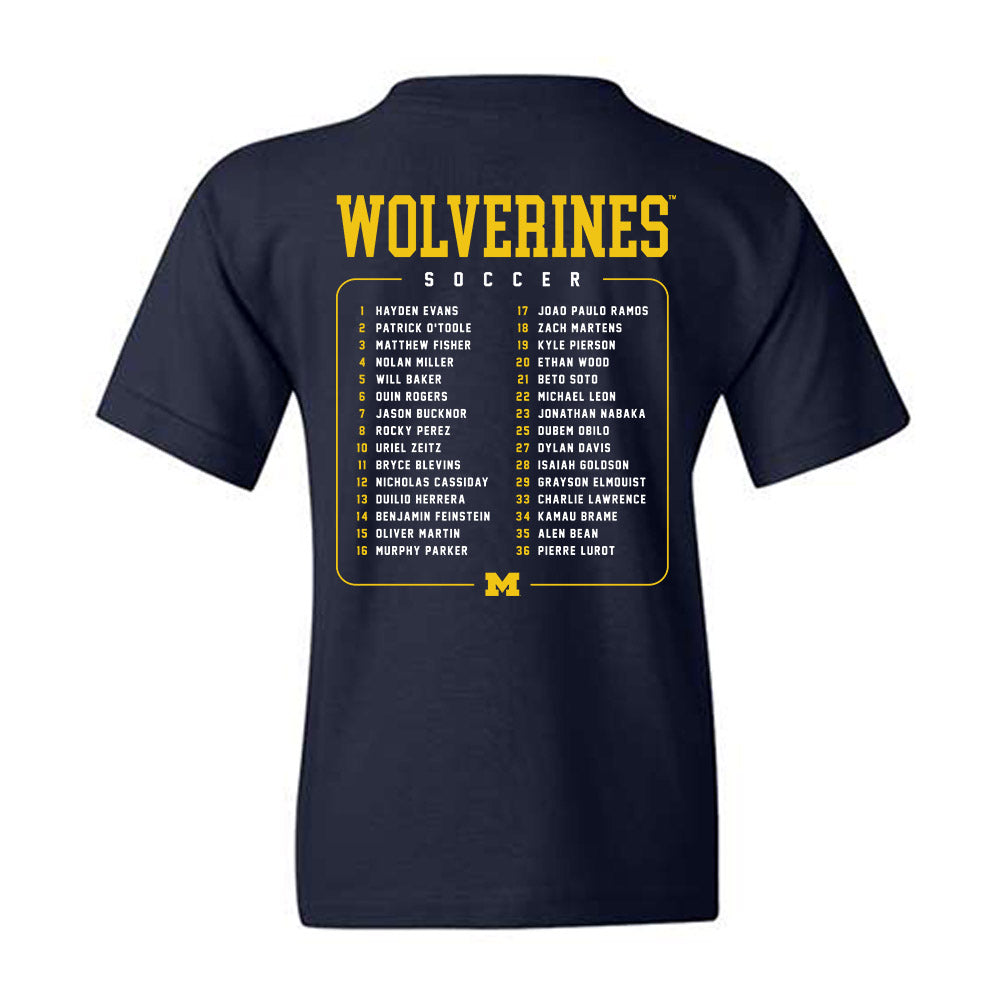 Michigan - NCAA Men's Soccer : - Roster Youth T-Shirt-1