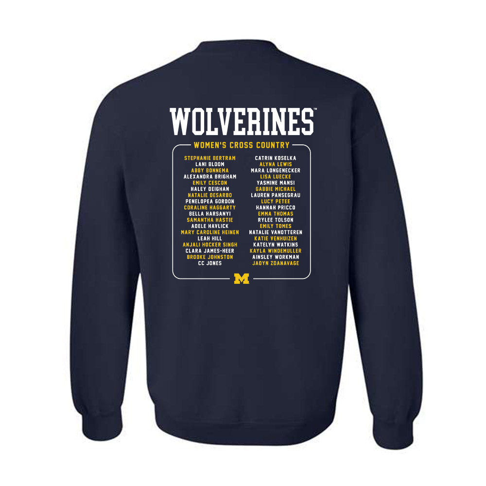 Michigan - NCAA Women's Cross Country : - Roster Crewneck Sweatshirt-1