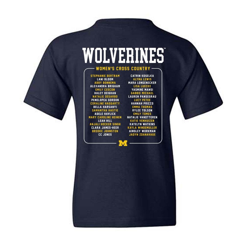 Michigan - NCAA Women's Cross Country : - Roster Youth T-Shirt-1