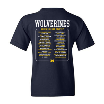 Michigan - NCAA Women's Cross Country : - Roster Youth T-Shirt-1