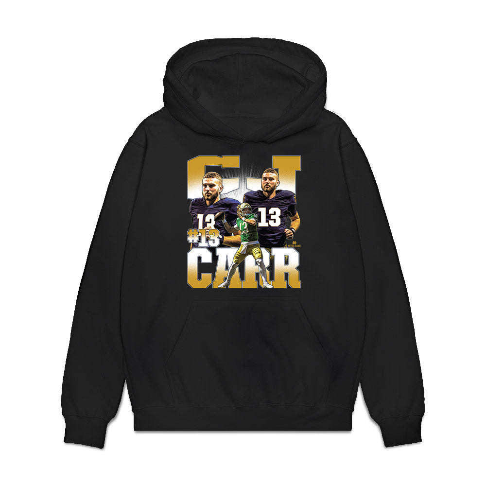 Notre Dame - NCAA Football : CJ Carr - Collage Premium Hooded Sweatshirt-0