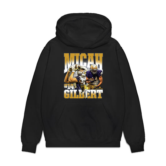 Notre Dame - NCAA Football : Micah Gilbert - Collage Premium Hooded Sweatshirt-0