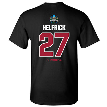 Arkansas - NCAA Baseball : Ryder Helfrick - NCAA® World Series Classic Shersey T-Shirt-1