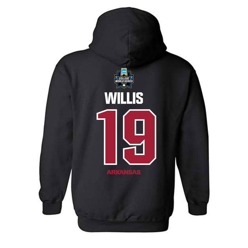 Arkansas - NCAA Baseball : Carson Willis - NCAA® World Series Classic Shersey Hooded Sweatshirt-1