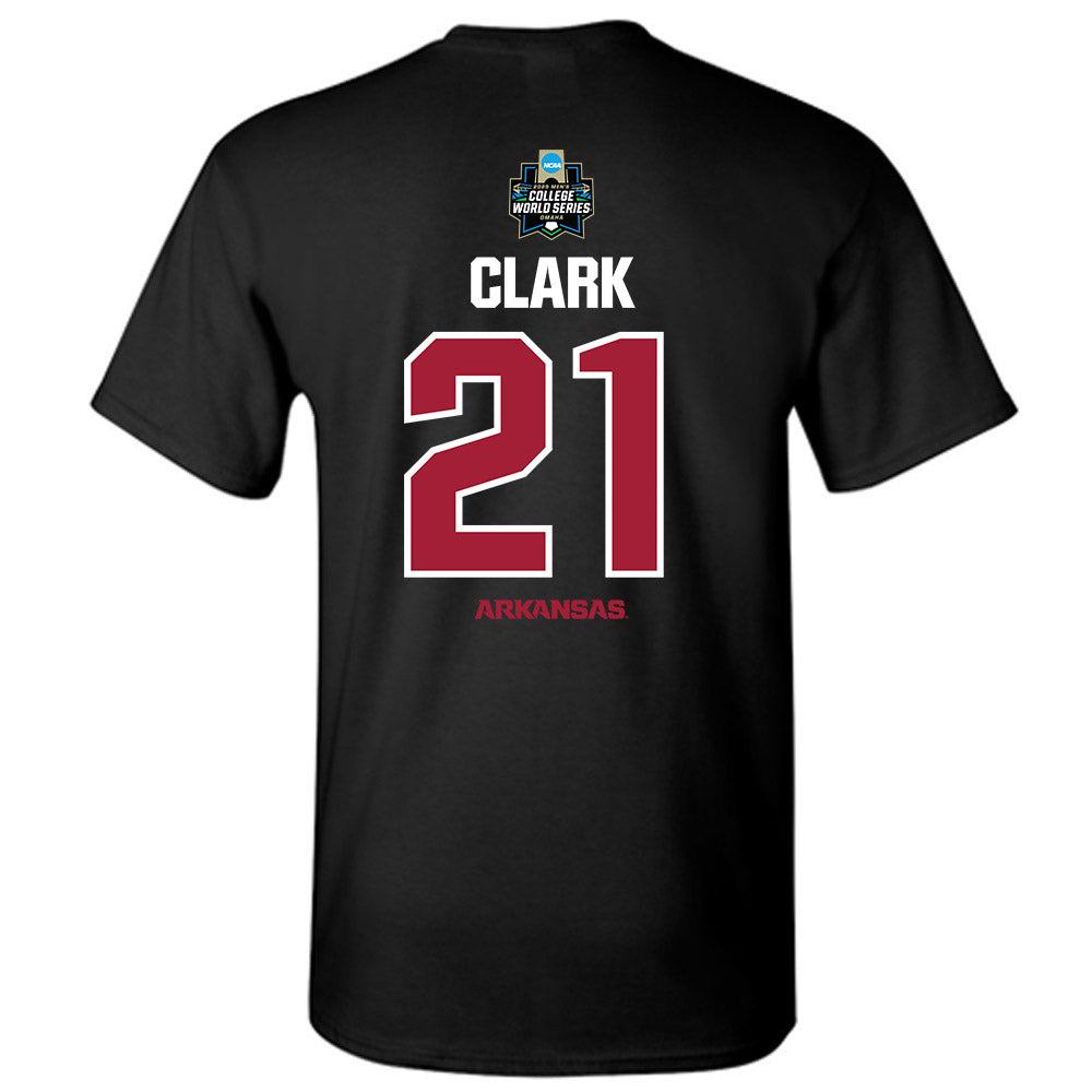 Arkansas - NCAA Baseball : Brenton Clark - NCAA® World Series Classic Shersey T-Shirt-1