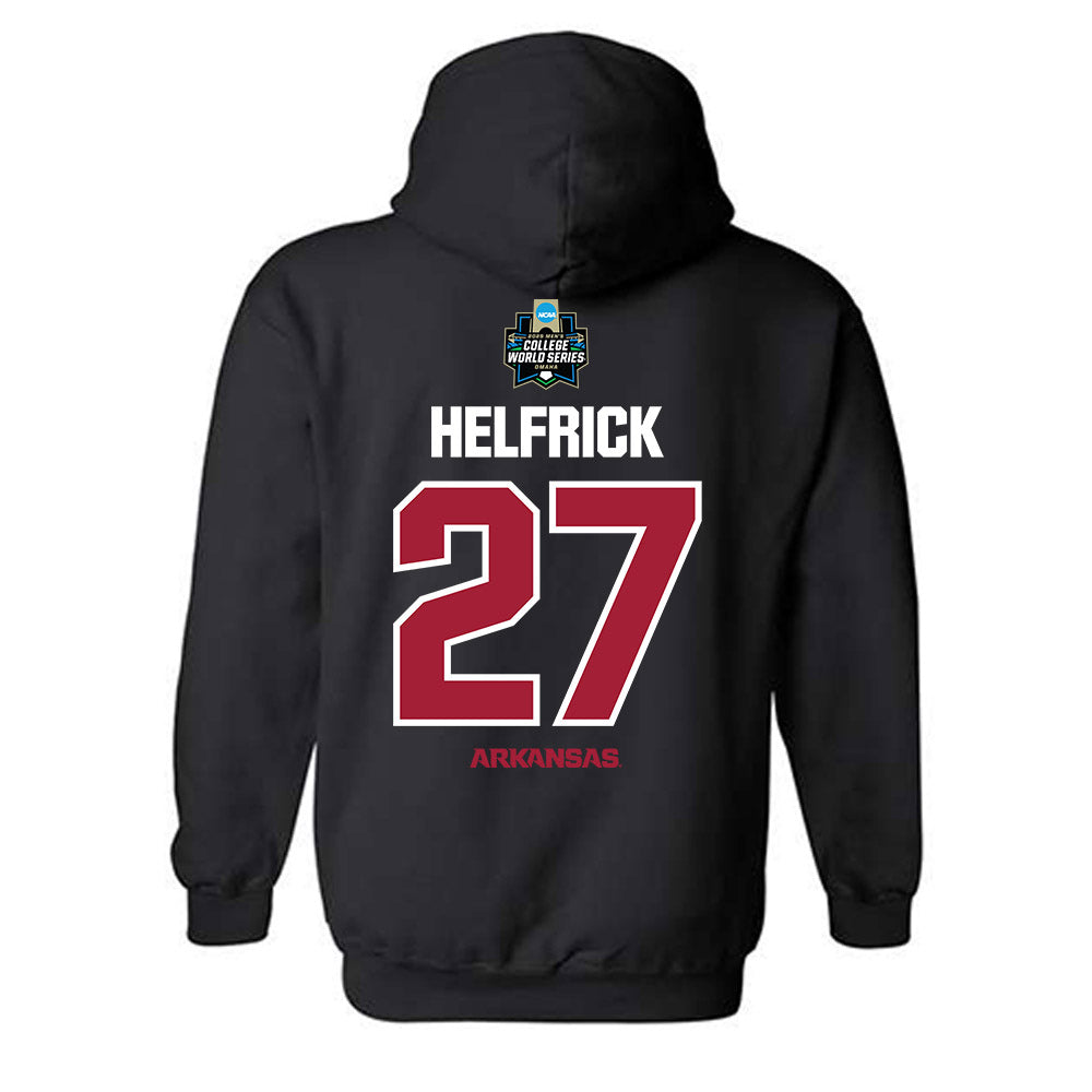 Arkansas - NCAA Baseball : Ryder Helfrick - NCAA® World Series Classic Shersey Hooded Sweatshirt-1
