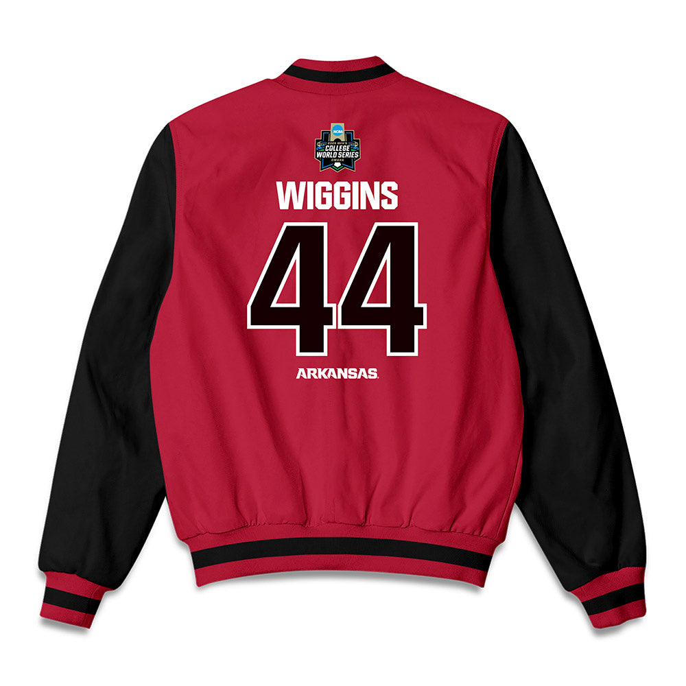 Arkansas - NCAA Baseball : Carson Wiggins - Bomber Jacket-1