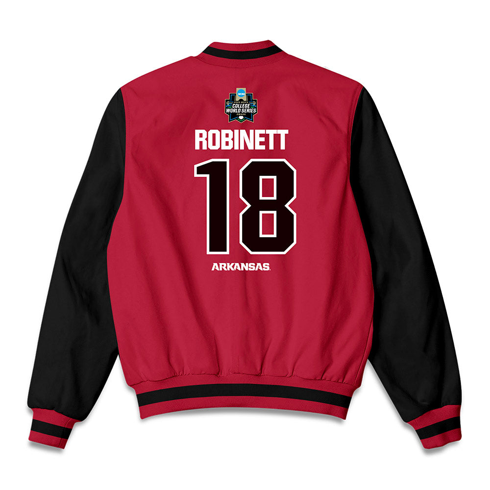 Arkansas - NCAA Baseball : Reese Robinett - Bomber Jacket-1