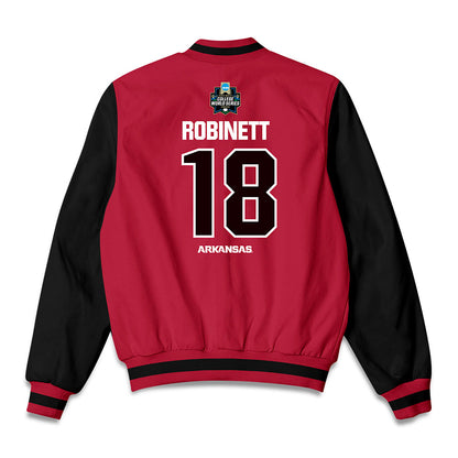 Arkansas - NCAA Baseball : Reese Robinett - Bomber Jacket-1