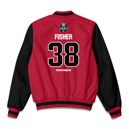 Arkansas - NCAA Baseball : Colin Fisher - Bomber Jacket-1