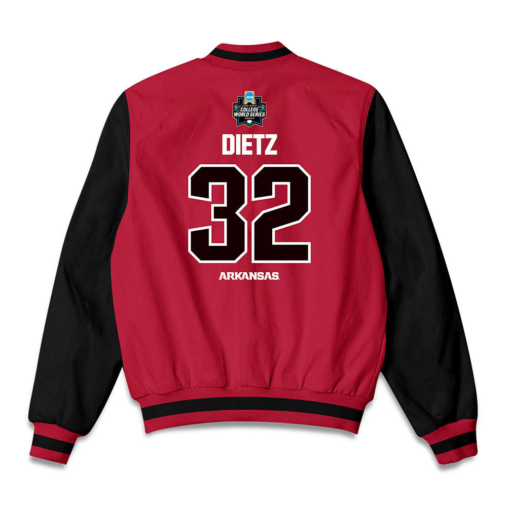 Arkansas - NCAA Baseball : Hunter Dietz - Bomber Jacket-1