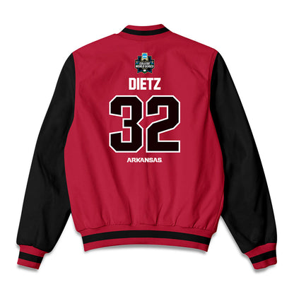 Arkansas - NCAA Baseball : Hunter Dietz - Bomber Jacket-1