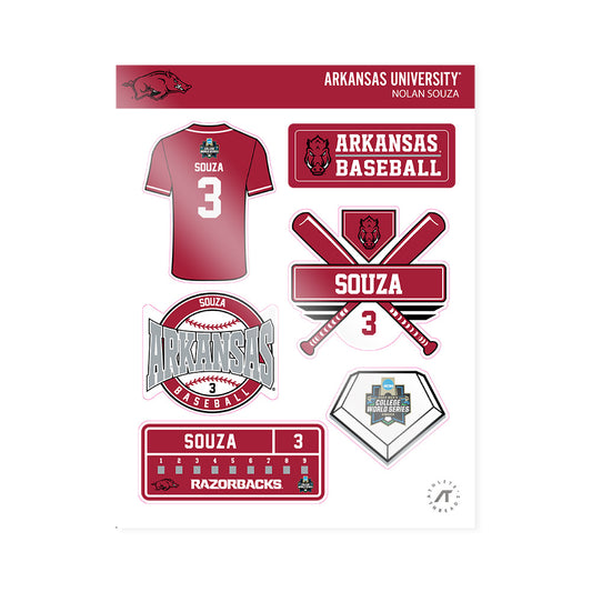 Arkansas - NCAA Baseball : Nolan Souza - NCAA® World Series Sticker Sheet-0