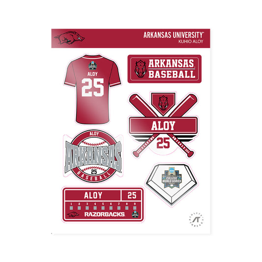 Arkansas - NCAA Baseball : Kuhio Aloy - NCAA® World Series Sticker Sheet-0