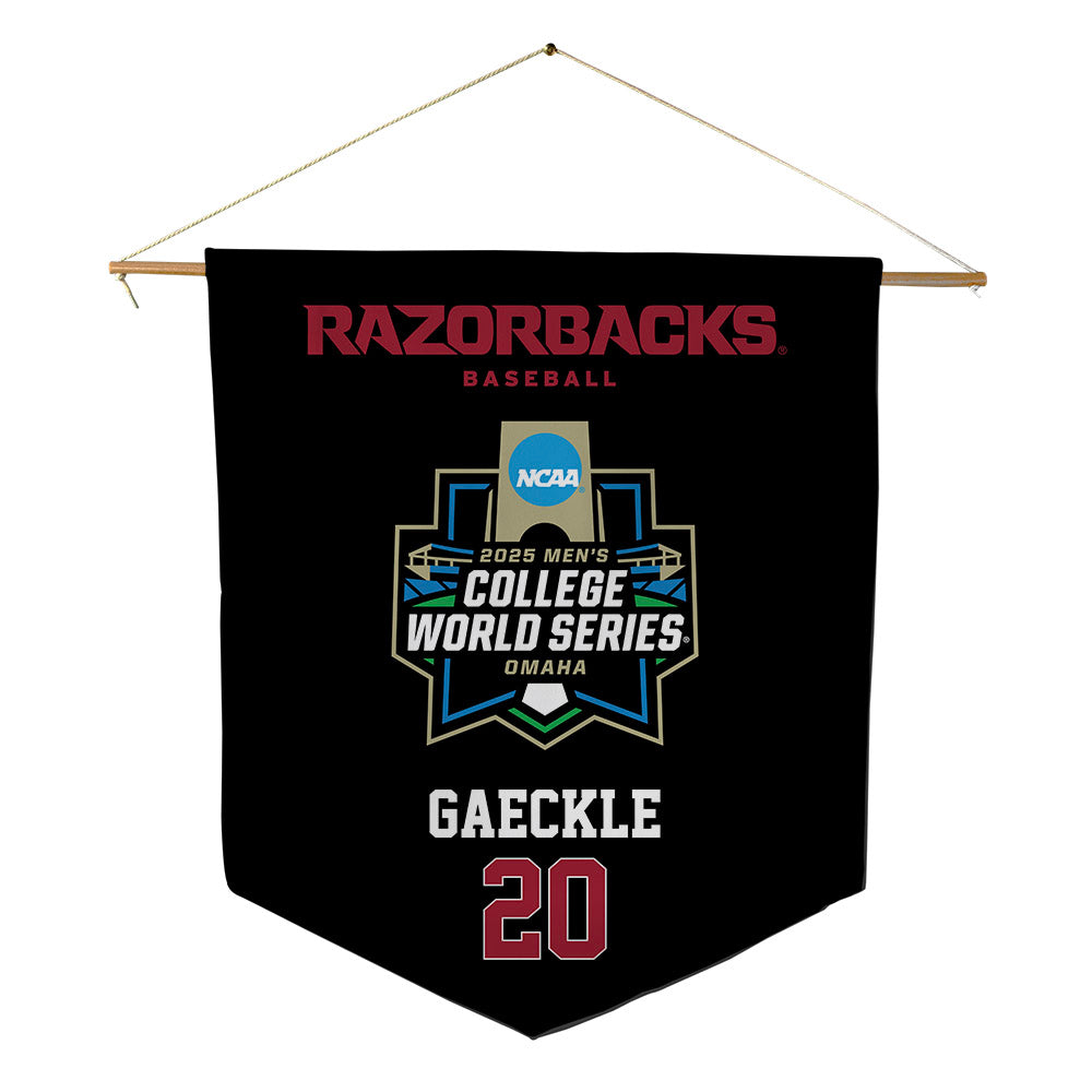 Arkansas - NCAA Baseball : Gabe Gaeckle - NCAA® World Series Pennant - 18" x 21"-0