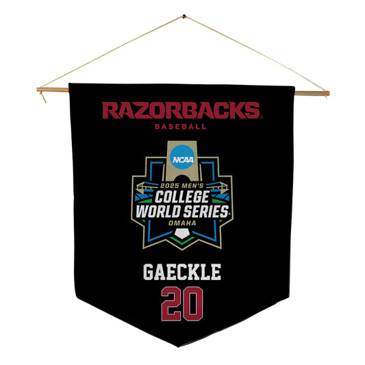 Arkansas - NCAA Baseball : Gabe Gaeckle - NCAA® World Series Pennant - 18" x 21"-0
