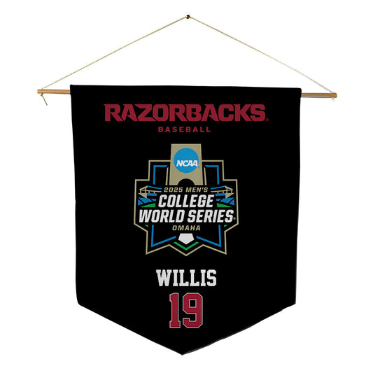 Arkansas - NCAA Baseball : Carson Willis - NCAA® World Series Pennant - 18" x 21"-0