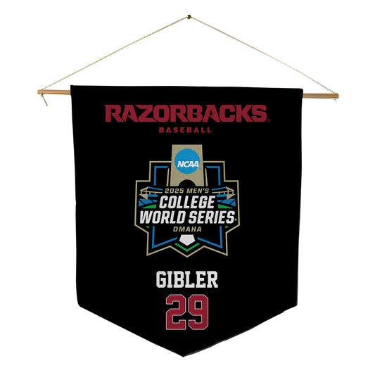 Arkansas - NCAA Baseball : Cole Gibler - NCAA® World Series Pennant - 18" x 21"-0