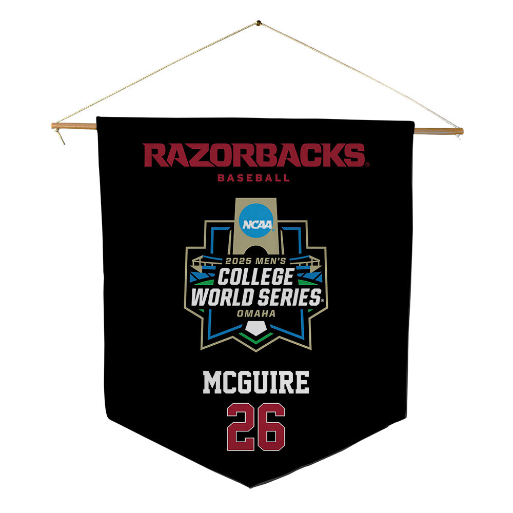 Arkansas - NCAA Baseball : Tate McGuire - NCAA® World Series Pennant - 18" x 21"-0
