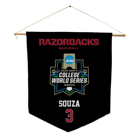 Arkansas - NCAA Baseball : Nolan Souza - NCAA® World Series Pennant - 18" x 21"-0