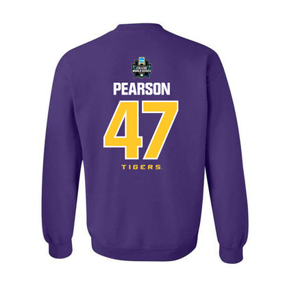 LSU - NCAA Baseball : John Pearson - NCAA® World Series Classic Shersey Crewneck Sweatshirt-1