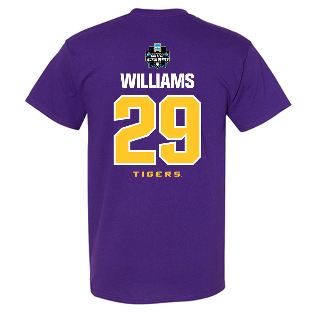 LSU - NCAA Baseball : Cooper Williams - NCAA® World Series Classic Shersey T-Shirt-1