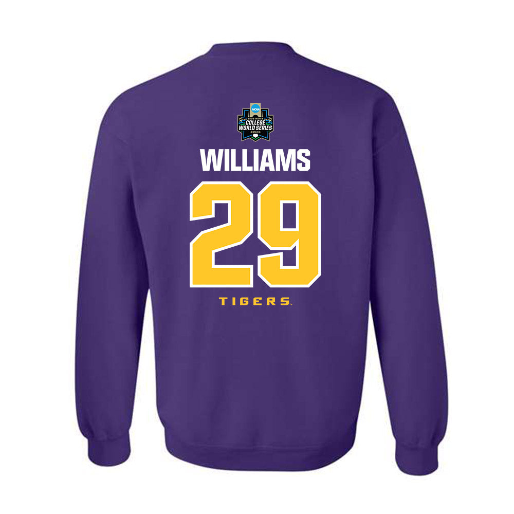 LSU - NCAA Baseball : Cooper Williams - NCAA® World Series Classic Shersey Crewneck Sweatshirt-1