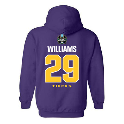 LSU - NCAA Baseball : Cooper Williams - NCAA® World Series Classic Shersey Hooded Sweatshirt-1