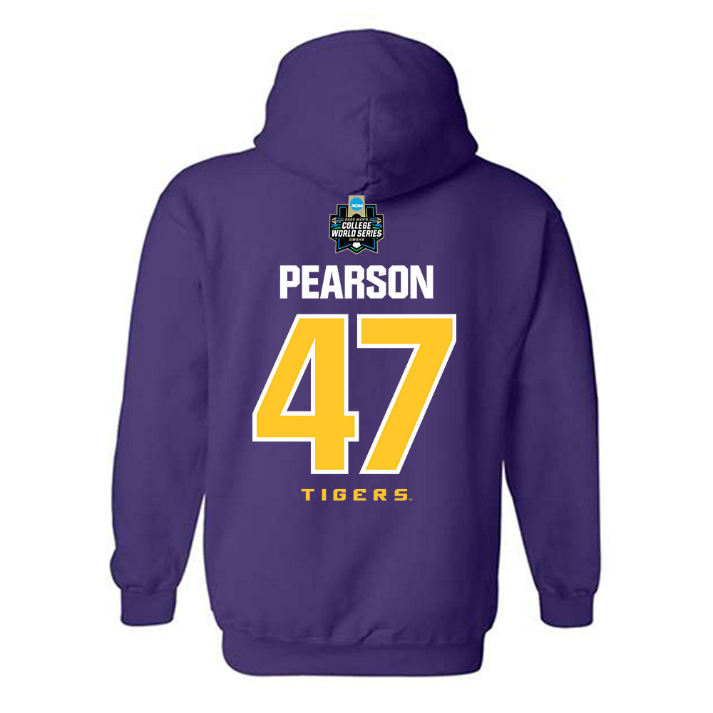 LSU - NCAA Baseball : John Pearson - NCAA® World Series Classic Shersey Hooded Sweatshirt-1