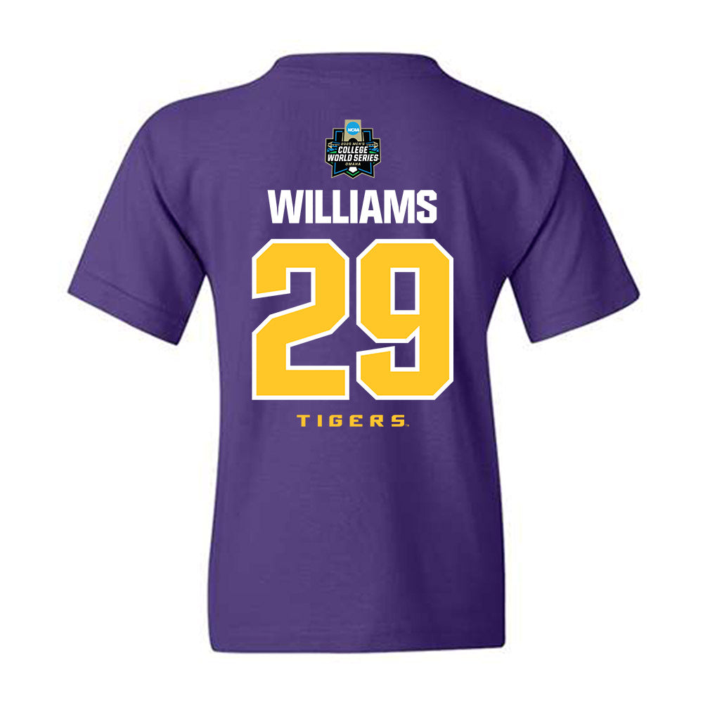 LSU - NCAA Baseball : Cooper Williams - NCAA® World Series Classic Shersey Youth T-Shirt-1