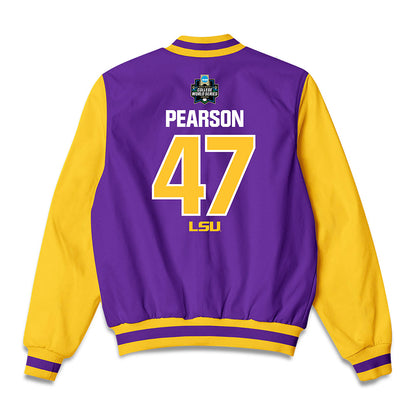 LSU - NCAA Baseball : John Pearson - Bomber Jacket-1