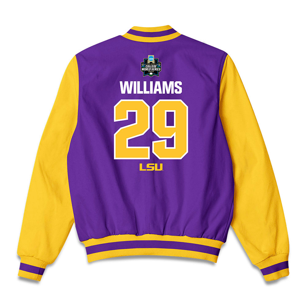 LSU - NCAA Baseball : Cooper Williams - Bomber Jacket-1