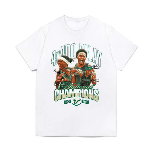 USF - NCAA Men's Track & Field : - NCAA® National Champions Team Caricature Comfort Colors T-Shirt-0
