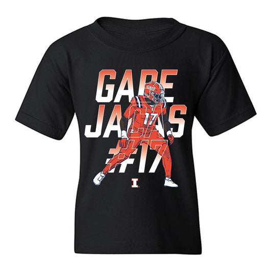 Illinois - NCAA Football : Gabe Jacas - Caricature Youth T-Shirt-0
