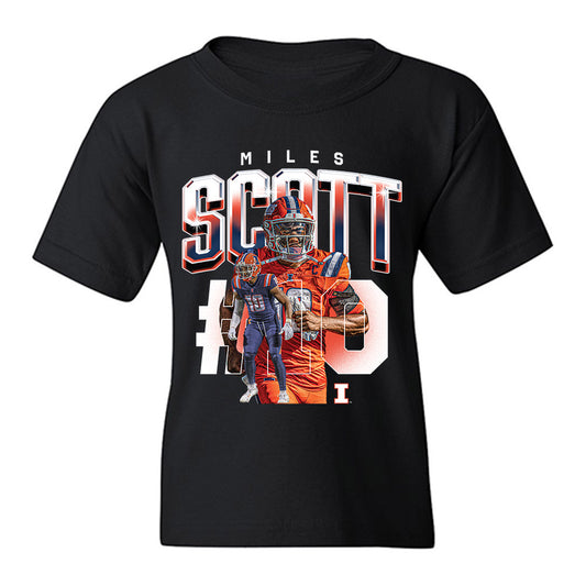 Illinois - NCAA Football : Miles Scott - Caricature Youth T-Shirt-0