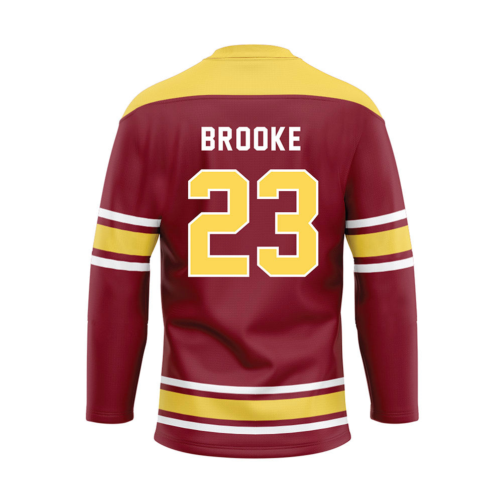 NSU - NCAA Men's Basketball : Devon Brooke - Maroon Hockey Jersey-1