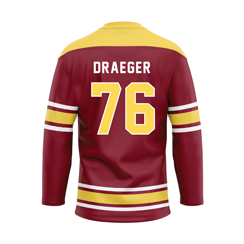 NSU - NCAA Football : Noah Draeger - Maroon Hockey Jersey-1