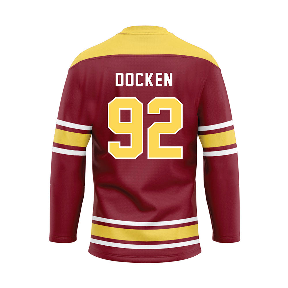 NSU - NCAA Football : Keaton Docken - Maroon Hockey Jersey-1