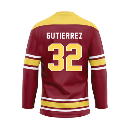NSU - NCAA Football : Gabe Gutierrez - Maroon Hockey Jersey-1