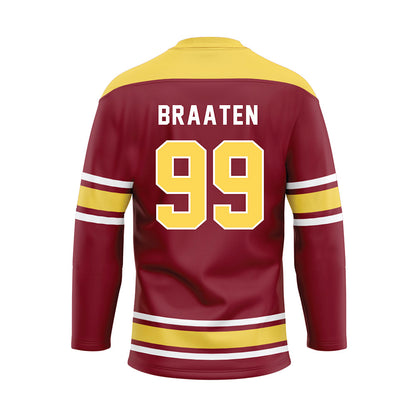 NSU - NCAA Softball : Emily Braaten - Maroon Hockey Jersey-1