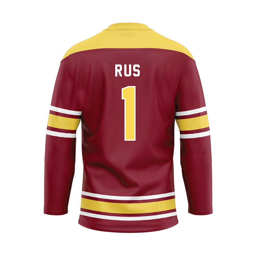 NSU - NCAA Women's Basketball : Reagan Rus - Maroon Hockey Jersey-1