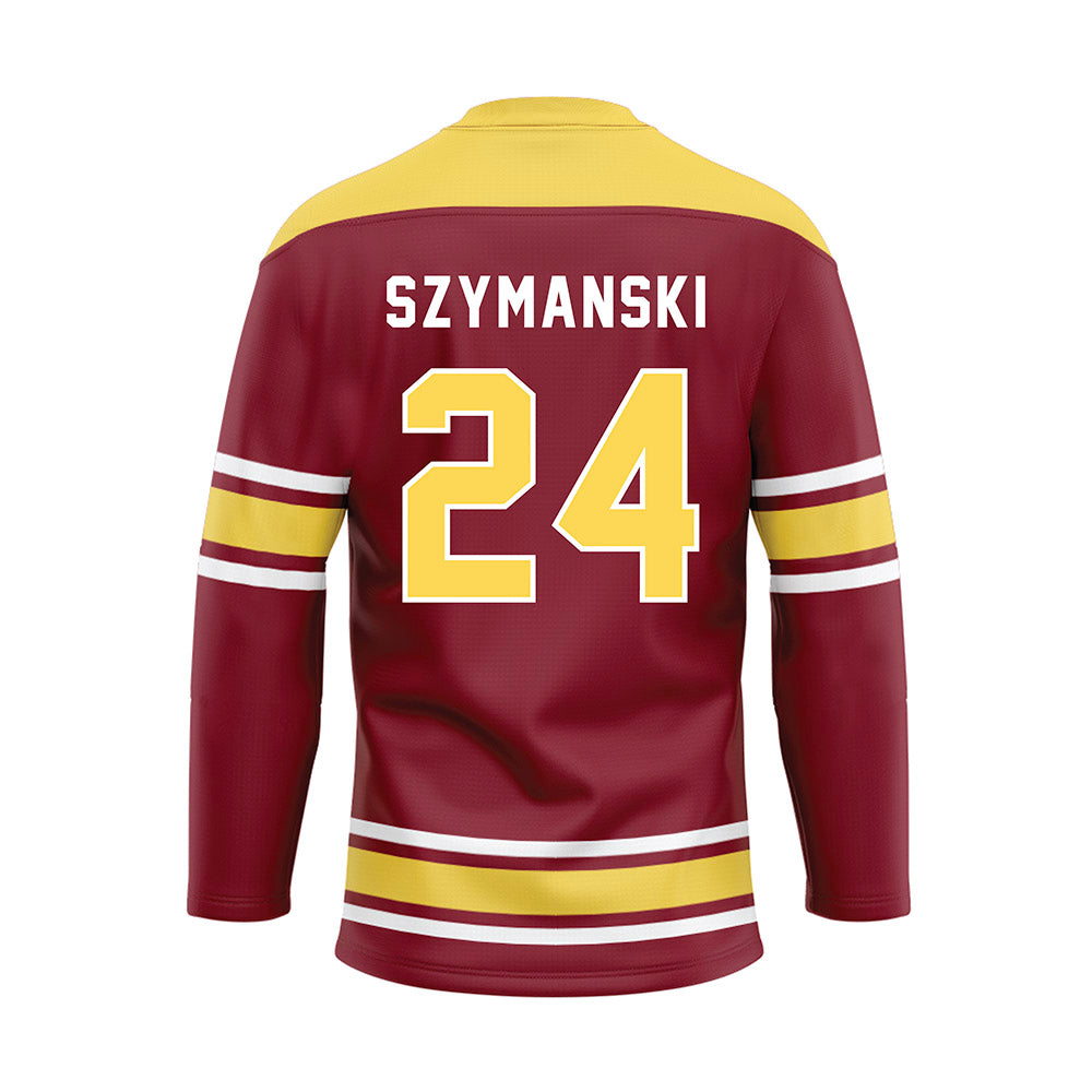 NSU - NCAA Football : Javonnee Szymanski - Maroon Hockey Jersey-1